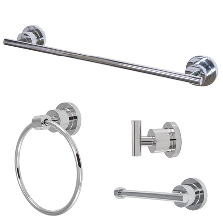 Kingston Brass BAK8211478C Concord 4-Piece Bathroom Accessory Set, Polished Chrome BAK8211478C